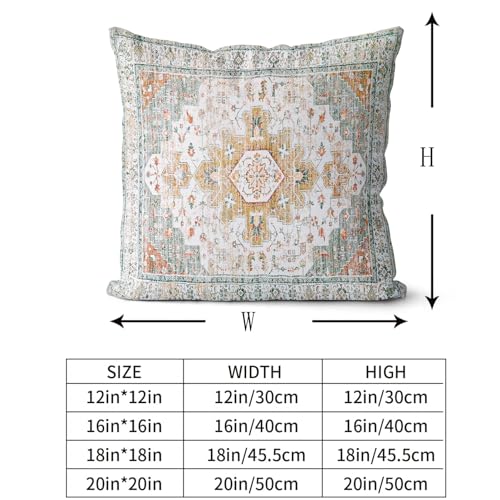 Snycler Light Green Boho Throw Pillow Covers Set of 2 Monaco Rug Carpet Double Sided Pattern Cotton Soft Pillow Case Cushion Cover Pillowcase for Garden Couch Sofa Bed Decorative 20x20 inch - color: Light Green, size: 20" x 20" (Pack of 2)