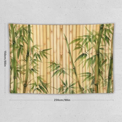 HZOHNAGO Bamboo Tapestry Chinese Style Green Leaves Printed Wall Tapestry Painting Wall Hanging for Bedroom Living Room Dorm 90" W x 60" H - color: Bamboo-6, size: 90"L x 60"W