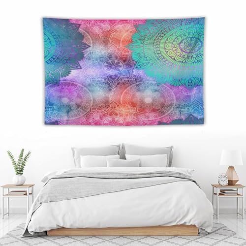 HZOHNAGO Mandala Tapestry Abstract Colored Geometry Pattern Printed Wall Tapestry Watercolor Abstract Wall Hanging for Bedroom Living Room Dorm 60" W x 40" H - color: Style-6, size: 60"L x 40"W