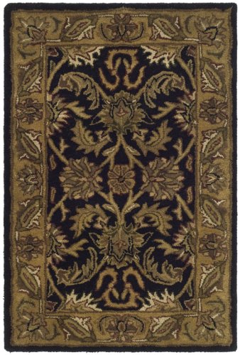 SAFAVIEH Classic Collection 2' x 3' Black / Gold CL252A Handmade Traditional Oriental Premium Wool Accent Rug - size: 2' x 3' (Rectangular)