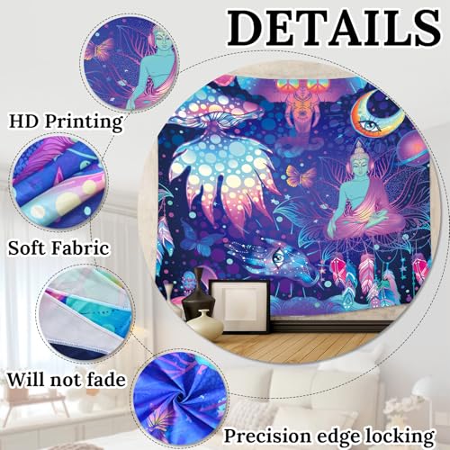 Fantasy Abstract Tapestry Wall Hanging for Bedroom Living Room Mystical Home Decor - color: Buddha Statue, size: 78.7"L x 59.1"W