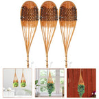 Small Hanging Woven Baskets Handcrafted Bamboo Flower Planters Lightweight Indoor Hanging Basket for Home Office Garden Decor