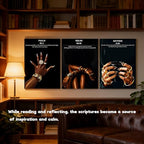 RKYKISS Set of 3 Black Christian Girl Canvas Wall Art, Bible Verse Scripture Picture Prints, Faith Inspirational Painting Poster, Frameless 12x16 Inches - color: Bible Frameless, size: 12"L x 16"W