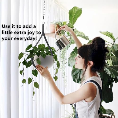 Hajia Waterdrop Shaped Hanging Planter, Metal Plant Hanger with Non-Detachable Pot, Hanging Plant Holder for Wall and Ceiling Decor.(No Plants and Drainage Holes) (Black, Medium 1 Pack) - color: Black, size: Medium 1 Pack