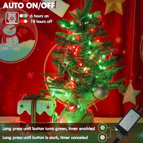88FT 240LED Extra-Long Connectable String Lights Indoor Outdoor Clear Wire, Red&Green Christmas String Lights, Plug in Twinkle Fairy Light with Timer for Wedding Patio Tree Yard Christmas Decorations - color: Red&Green, size: 240LED