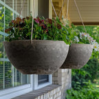 LA JOLIE MUSE Large Hanging Planters for Indoor Outdoor Plants, Hanging Flower Pots Marble Pattern (13.2 Inch,Set of 2) - color: Marble Pattern