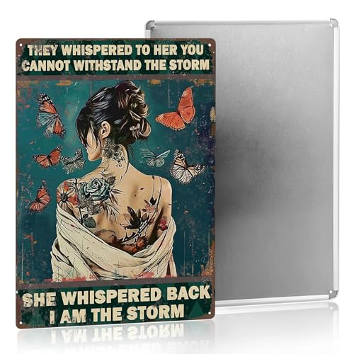 Inspirational Quotes Wall Decor Boho Office Decor Motivational Posters For Office Vintage Tin Signs 8×12 Inches Metal Sign - color: Storm, size: 8×12Inches