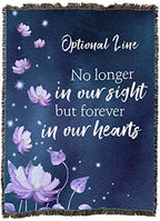 Pure Country Weavers No Longer in Our Sight But Forever in Our Hearts Blanket - Personalized - Custom Sympathy Bereavement Gift Tapestry Throw Woven from Cotton - Made in the USA (72x54) - color: Hearts Flowers, size: Customize