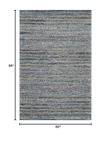 SAFAVIEH Cape Cod Collection Area Rug - 5' x 8', Blue & Natural, Handmade Flat Weave Braided Jute & Cotton, Ideal for High Traffic Areas in Living Room, Bedroom (CAP363A) - size: 5' x 8' (Rectangular)