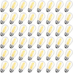 GvvooHome 48 Pack S14 LED Replacement Bulbs for Outdoor String Lights, Shatterproof 1W E26 LED Bulbs, Waterproof Outdoor Light Bulbs for Patio Light, Soft White 2200K - size: 48 Count