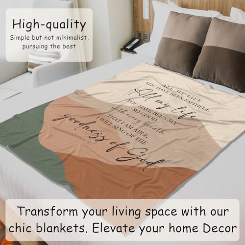 HIWX Boho Christian Inspirational Blanket, Goodness of God Bible Verse Abstract Mountain Throw Blanket for Home Bedroom Couch Bed Decor, Christian Inspirational Gifts for Women, 50x60 Inches - color: Goodness of God, size: 50“L x 60”W
