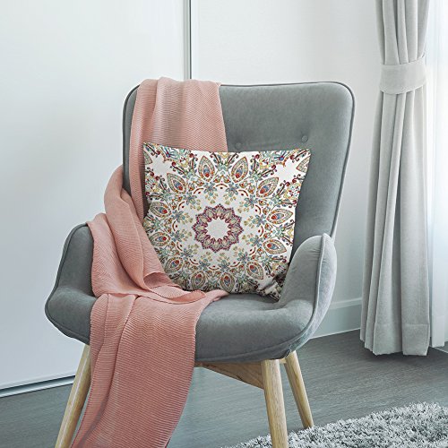 HGOD DESIGNS Bohemian Pillow Covers,Decorative Throw Pillow Bohemians with Melting Watercolor Colorful Symmetrical Pillow Cases Cotton Linen Square Cushion Covers for Home Sofa Couch 18x18 inch - color: Bohemian Pillow 30