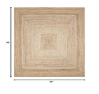 SAFAVIEH Natural Fiber Collection Area Rug - 4' Square, Natural & Ivory, Handmade Farmhouse Boho Coastal Rustic Jute, Ideal for High Traffic Areas in Living Room, Bedroom (NF885B) - size: 4' x 4' (Square)