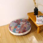 Bohemian Ethnic Futon Seat Cushion Floor Pillow,Round Thick Meditation Tatami Seat Cushion Balcony Bedroom Floor Cushion for Living Room D 50cm(20inch) - color: D