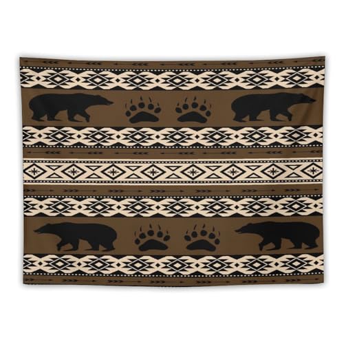 ZhiRain Rustic Cabin Bear Tapestry Wall Hanging Country Farmhouse Lodge Vintage Ethnic Tapestries Home Decor for Living Room Bedroom Apartment Dorm 30"x40" - color: Cabin-18, size: 30"L x 40"W