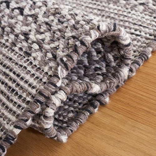 SAFAVIEH Montauk Collection Runner Rug - 2'3" x 8', Ivory & Anthracite, Handmade Flat Weave Boho Farmhouse Cotton Tassel Fringe, Ideal for High Traffic Areas in Living Room, Bedroom (MTK330N) - color: Ivory/Anthracite, size: 2'3" x 8' (Runner)