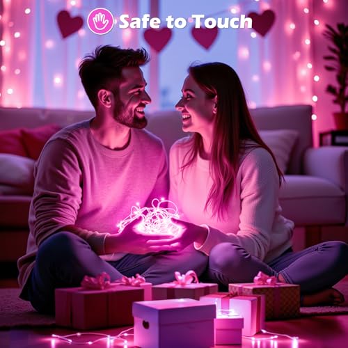 5 Pack Fairy Lights Battery Operated, 7 Feet 20 Led String Lights with Timer, Waterproof Firefly Lights on Silver Wire for Home Party Wedding Christmas Decorations, 6 Hours on/18 Hours Off, Pink - color: Pink, size: 5Pack