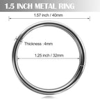 Ewparts Metal O Ring 1.5 inch Solid Metal Rings for Crafts 1.5 in 12 Pack 4mm Thick Heavy Duty 1 1/2 inch Welded O Rings Macrame for Sewing,Dog Leash,Dog Collor,Macrame Plant Hanger
