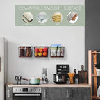 Wall Hanging Baskets 3 Pack, Diversified Wire Basket Shelves of Wooden Style, with Wall Mounted Hooks & Traceless Stickers, for Kitchen Coffee Bar Office Room Garage Storage Organization (Large) - size: Large