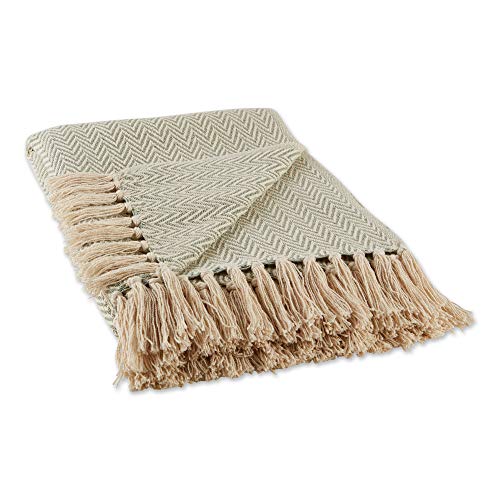DII Chevron Throw Collection Handloomed Cotton, 50x60, Artichoke - color: Artichoke, size: 50x60"