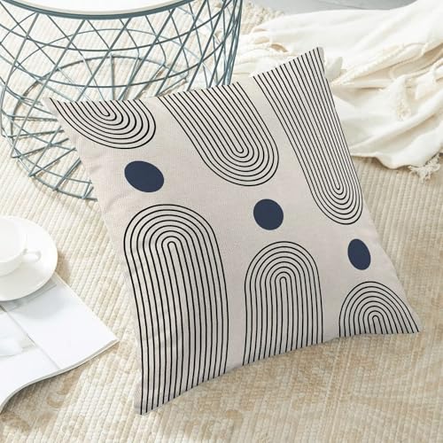 Boho Mid Century Pillow Covers 18x18 Inch Set of 2, Abstract Simple Blue Sun Arch Decorative Throw Pillowcase Boho Modern Outdoor Farmhouse Cushion Cover for Sofa Couch Bed Living Room Decor - color: Boho10, size: 18" x 18" (Pack of 2)