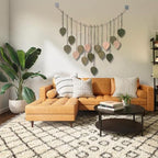 Winmist Glimpse Large Boho Macrame Wall Hanging-Leaf Tapestry Decor for Bedroom,Handcrafted Green Nature-Inspired Wall Art,Refreshing Space Background
