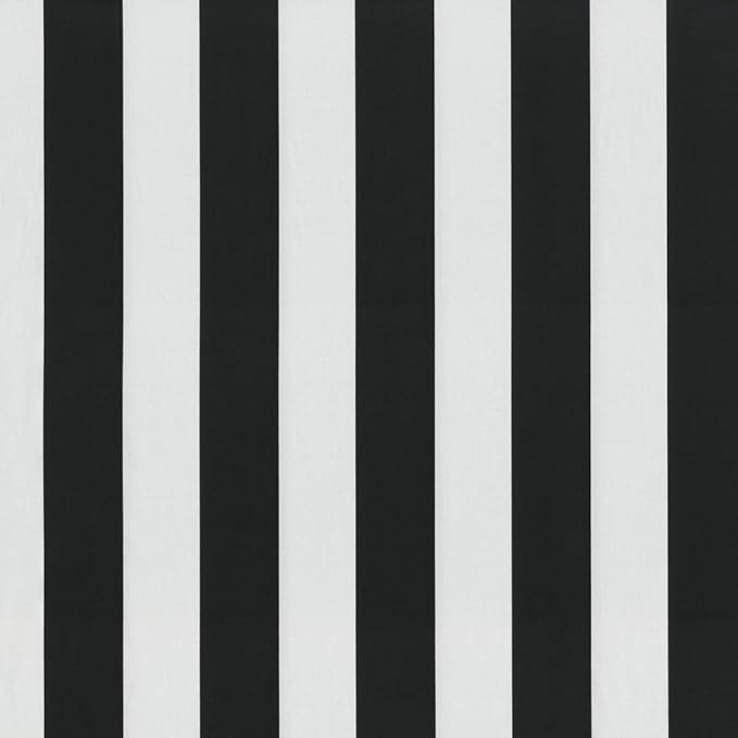 Pillow Perfect Stripe Indoor/Outdoor Accent Throw Pillow, Plush Fill, Weather, and Fade Resistant, Large Throw - 18.5" x 18.5", Black/White Cabana Stripe, 2 Count