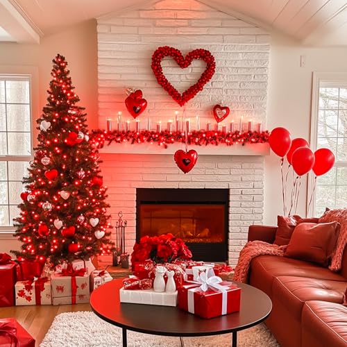 JMEXSUSS 200 LED Red Fairy Lights, 66 ft 8 Modes Red Christmas Lights Indoor Plug in with Wheel, Remote Control Twinkle String Light Outdoor for Christmas Decor - color: Red, size: 66FT 200LED