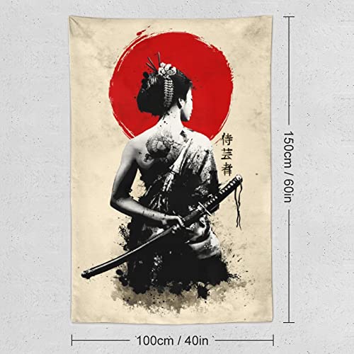 JOKIMAL Japanese Woman Geisha Samurai Tapestry Poster Wall Wall Art WallDecor Apartment Home Dorm Wall Decorations for Living Room BedroomTapestries 40"x60" - color: Geisha 1