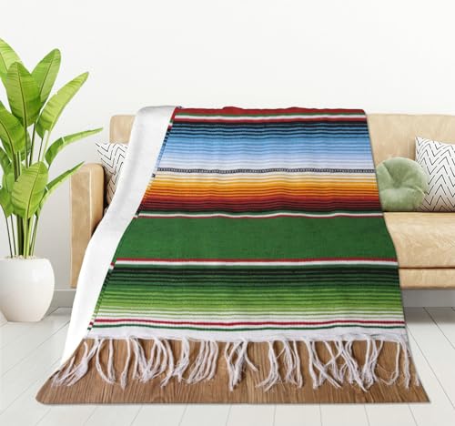 HGOD DESIGNS Mexican Style Throw Blanket Mexican Traditional National Blanket Super Soft Flannel Throw Blanket Lightweight Plush Fuzzy Bed Blanket for Bedding Sofa and Travel 40"X50" - color: Mexican Style, size: 40x50 inch