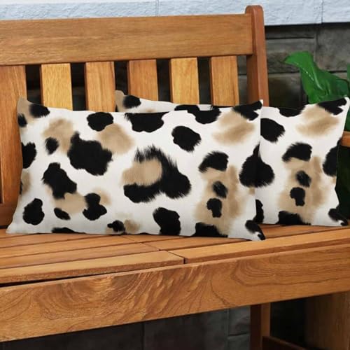 EKOBLA Leopard Print Square Throw Pillow Covers Safari Camouflage Jungle African Wild Fur Farmhouse Rectangle Cushion Cover Pillowcases Cotton Linen Cushion Cover 12x20 Inches - color: Multi-bs05, size: 20" x 12" (Pack of 1)