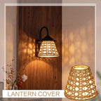 6 Pack Small Rattan Clip on Lamp Shade 4" Top x 6" Bottom x 5" High Boho Shades Natural Rattan Replacement Light Covers Woven Lampshade for Floor Lamps Pendant Light Chandelier Wall Sconces