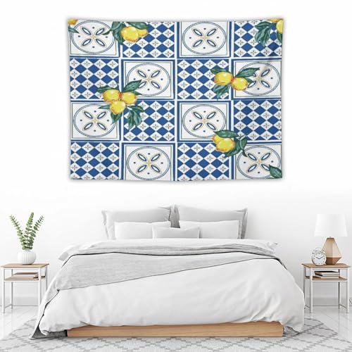 Bohemian Lemon Tapestry, Lemon Fruit Green Leaves Retro Theme Tapestries Home Decor for Living Room Bedroom Decoration 40in Wx30in H (102×76cm) - color: Bohemian Tapestry-20, size: 40in"Wx30in"H (102×76cm)