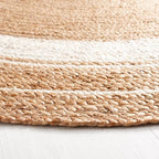 SAFAVIEH Natural Fiber Collection Area Rug - 7' Round, Natural & Ivory, Handmade Jute, Ideal for Living Room, Bedroom, Dining Space (NF812A) - size: 7' (Round)