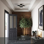 Nathan James Argo Semi Mount Flush Ceiling Light, 3-Lights Modern Retro Lighting with Black Rounded Shades for Hallway, Dining Room and Bedroom, Brass Gold/Black - color: Brass Gold/Black, size: 1