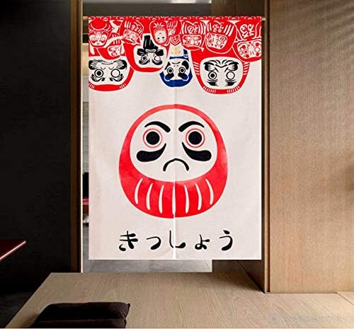 LIGICKY Noren Japanese Style Doorway Curtain Doll Daruma Printed Window Treatment Door Tapestry for Home Decoration 33.5" Width x 47.2" Long - color: Doll Daruma, size: 33.5"W x 47.2"L (Pack of 1)