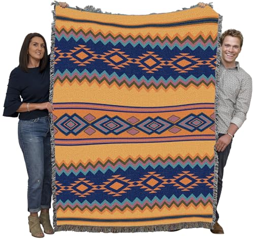Pure Country Weavers Villas - Western Tapestry Throw Blanket Woven from Cotton - Made in The USA (72x54) - color: Villas