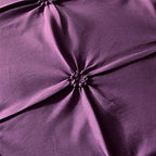 Feelyou Pintuck Duvet Cover Set Queen Size Purple Pinch Pleat Duvet Cover Tufted Design Bedding Set Zipper Soft Polyester Comforter Cover with 2 Pilllow Shams, Solid Geometric 3 Pieces - color: Purple, size: Queen