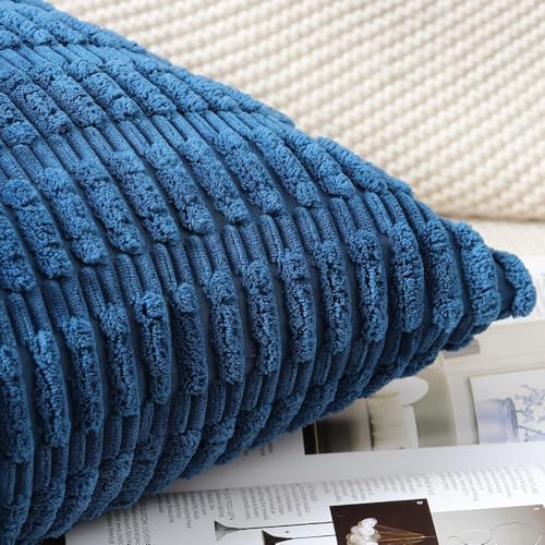 Chunky Knit Pillow Covers for Couch, Textured Cushion Cases for Sofa and Bed, Decorative Pillow Covers - color: Blue Corn Kernels Pillowcase