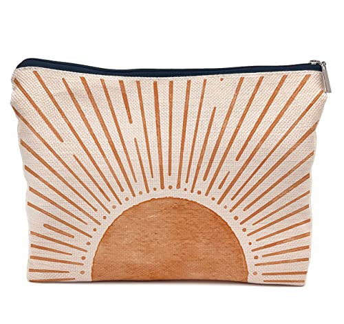 IWXYI Boho Cosmetic Bag,Mid-Century Boho Sunshine Women's Makeup Bag Case Bags Zipper Pouch Travel Toiletry Gifts For Women Teenage Girls - color: boho sunlight