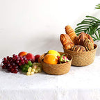 Patelai 3 Set Seagrass Belly Storage Basket Woven Plant Pot Holder with Handles for Plants Picnic Grocery Laundry(Natural Color)
