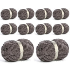 10 Pack Jumbo Chenille Yarn for Crocheting, #10 Super Bulky Baby Soft Yarn for Hand Knitting, 220 yds /70.5 oz Fluffy Chunky Knit Throw Blanket Yarn (Dark Grey) - color: Dark Grey