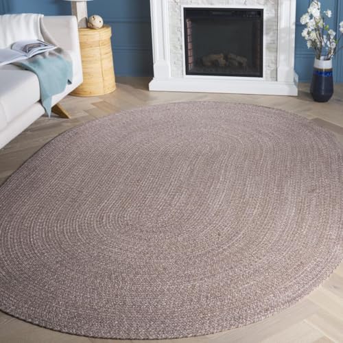 SAFAVIEH Braided Collection Area Rug - 2'6" x 4' Oval, Ivory & Beige, Handmade Woven Cotton, Boho Reversible Style, Ideal for Living Room, Bedroom, Dining Space (BRD256B) - color: Ivory/Beige, size: 2'6" x 4' (Oval)