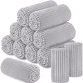 Buryeah 12 Pcs Flannel Throw Blanket Bulk 50 x 60 in Sleepover Blanket Outdoor Wedding Throw Lightweight, Oeko-tex Standard 100 Certified for Sofa Homeless Gifts (Light Gray) - color: Light Gray