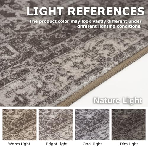 KOZYFLY Small Area Rug 2x3 Ft Rugs for Entryway Washable Boho Entry Rug Non Slip Door Mat Indoor Entrance Faux Wool Vintage Printed Kitchen Rug Throw Rugs for Entrance Kitchen, Brown - color: Brown, size: 2' x 3' (Rectangular)