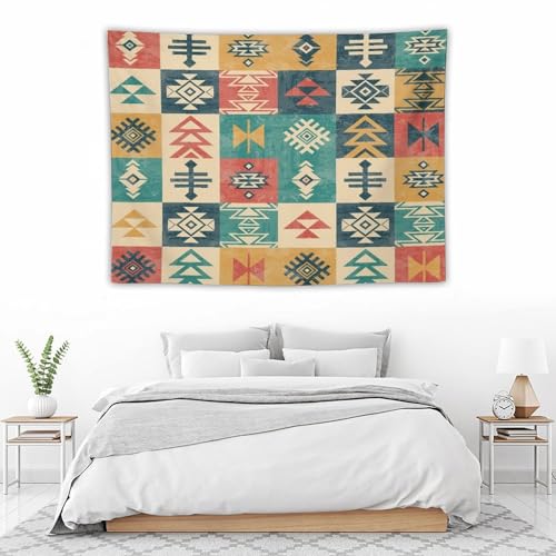 Bohemian Aztec Patchwork Tapestry, Vintage Abstract Pattern Tapestries Home Decor for Living Room Bedroom Decoration 40in Wx30in H (102×76cm) - color: Bohemian Tapestry-28, size: 40in"Wx30in"H (102×76cm)