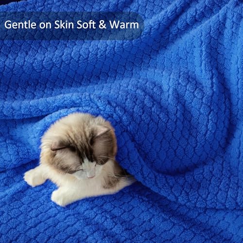 Exclusivo Mezcla Fleece Throw Blanket for Couch and Bed,Extra Soft Warm Decorative Fuzzy Throws for Women,Lightweight Cozy Blankets Size 50x60 Inches, Cobalt Blue - color: Cobalt Blue, size: Throw ( 50x60 IN )
