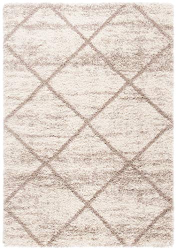 SAFAVIEH Hudson Shag Collection Accent Rug - 2' x 3', Multi Ivory & Beige, Trellis Design, Non-Shedding & Easy Care, 2-inch Thick Ideal for High Traffic Areas in Living Room, Bedroom (SGH281H) - color: Multi Ivory/Beige, size: 2' x 3' (Rectangular)