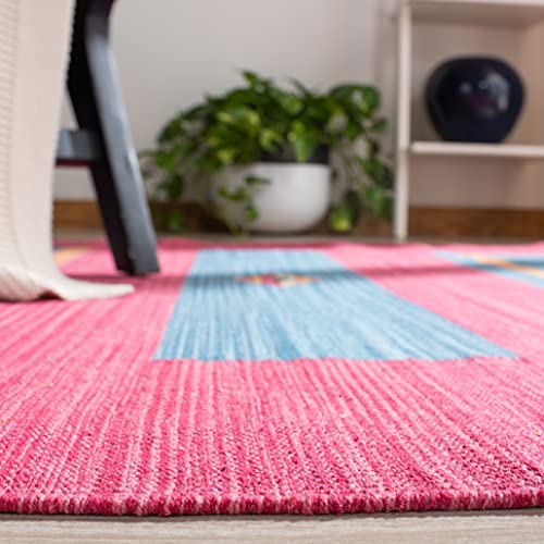 SAFAVIEH Montauk Collection Accent Rug - 3' x 5', Red & Blue, Handmade Boho Cotton, Ideal for High Traffic Areas in Entryway, Living Room, Bedroom (MTK551Q) - size: 3' x 5' (Rectangular)