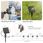 Kawaya Outdoor Solar String Lights, IP65 Waterproof Shatterproof Edison Hanging Lights with USB-Charging LED Solar Patio Light for Yard Fence Porch Camping Party and Garden Decor - size: 50FT-New